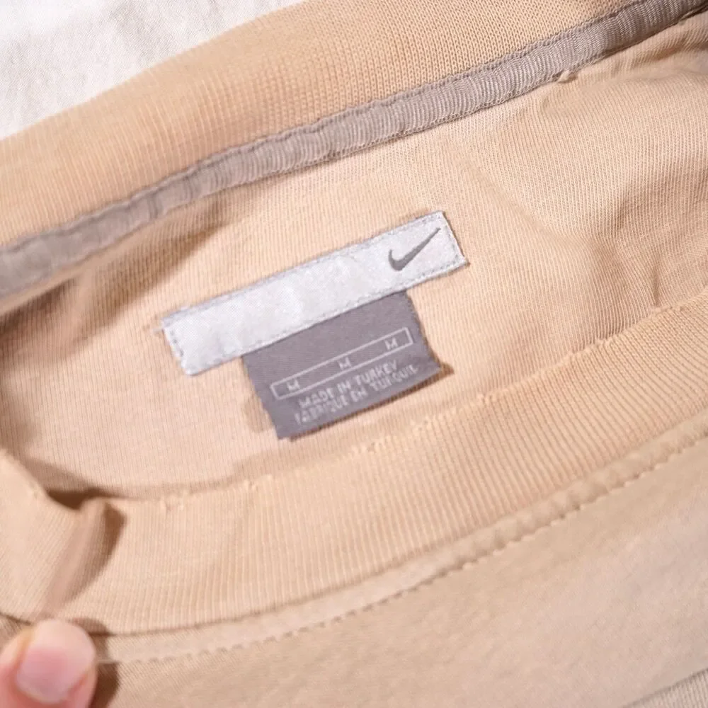 Nike Crewneck Sweatshirt Tan Mini Swoosh Earth Tone Vintage Y2K Medium
